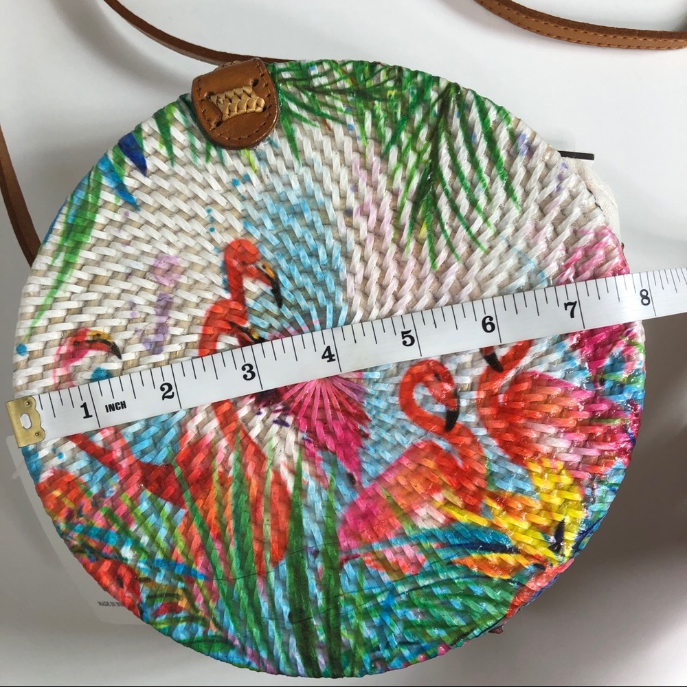 Flamingo Print Round Crossbody Bag - Picture 9 of 10